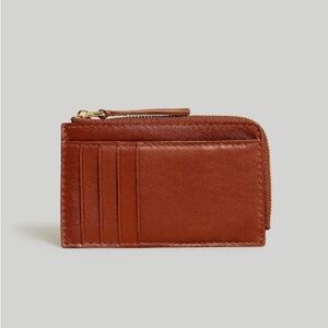 Madewell The Essential Zip Card Case Leather Wallet in Cinnamon